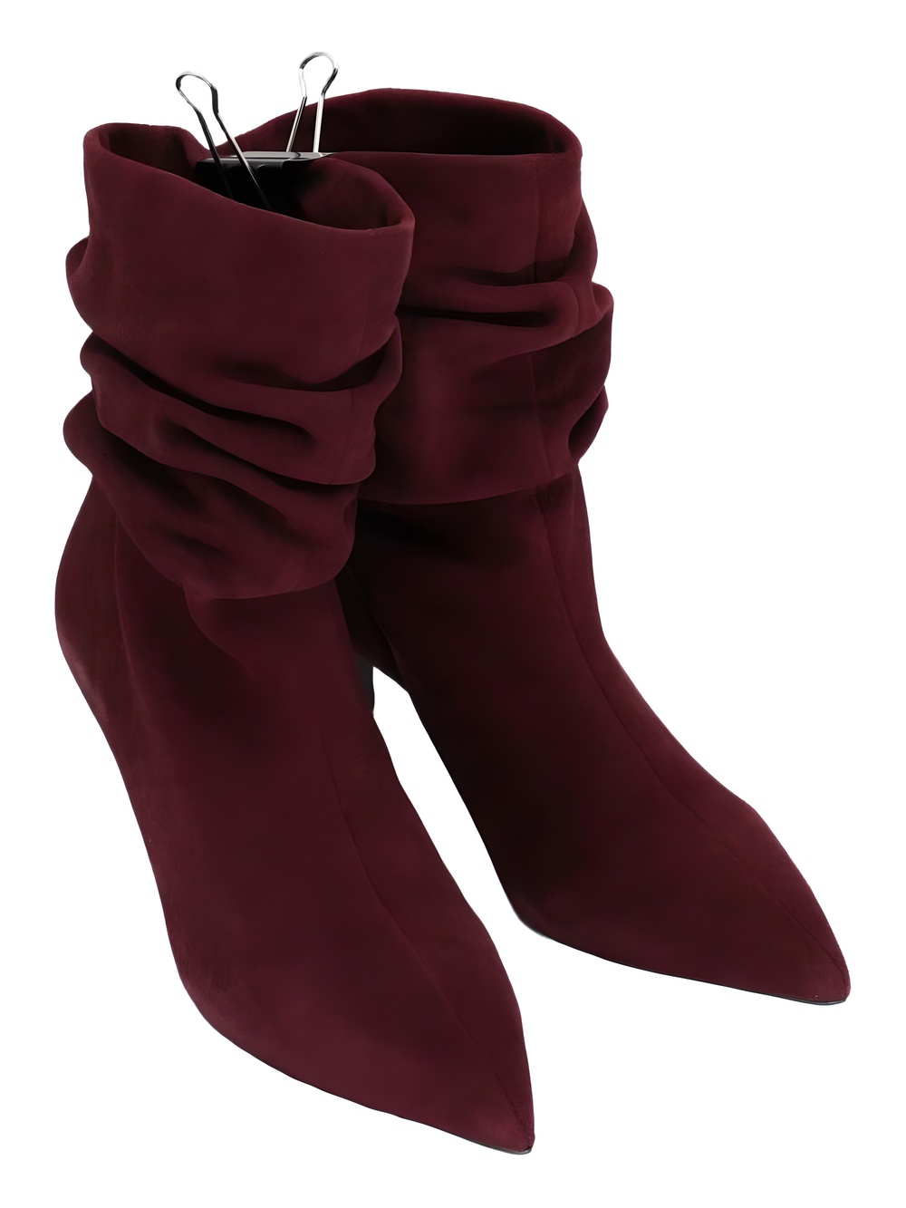Kenneth Cole New York Marsha Slouchy Pointed Toe Burgundy Suede Kitten Size 9.5